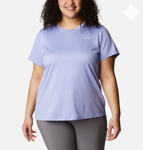 Women's Columbia Hike Short Sleeve Crew T Shirts Lavender | Plus Size CA-R5104